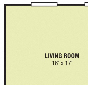 2 Bedroom 1 Bath Woodscape B1 Floor Plan